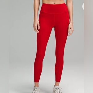 lululemon Fast and Free High-Rise Tight 23", Dark Red, Size 0